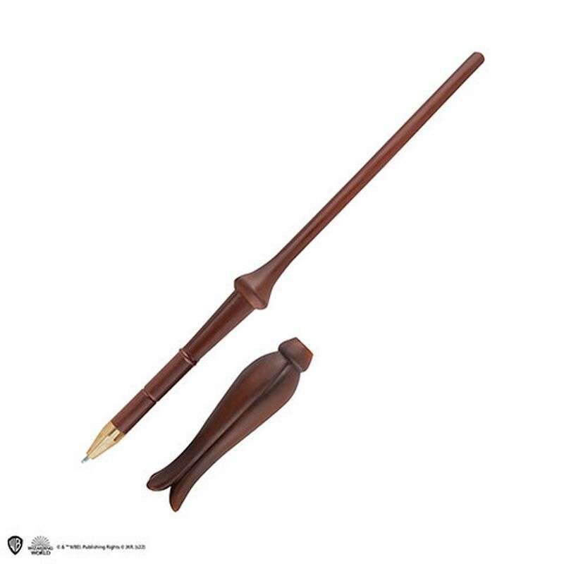 Bolígrafo varita Luna Lovegood con soporte y marcapáginas Harry Potter