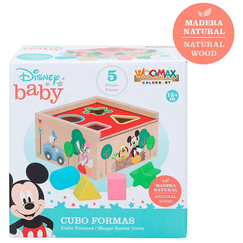 Cubo formas madera Mickey Minnie Disney caja