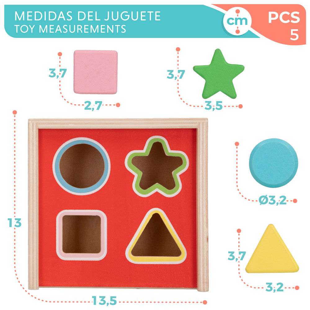 Cubo formas madera Mickey Minnie Disney medidas