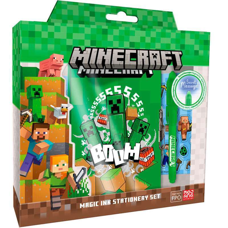 Diario con bolágrafo mágico Minecraft caja