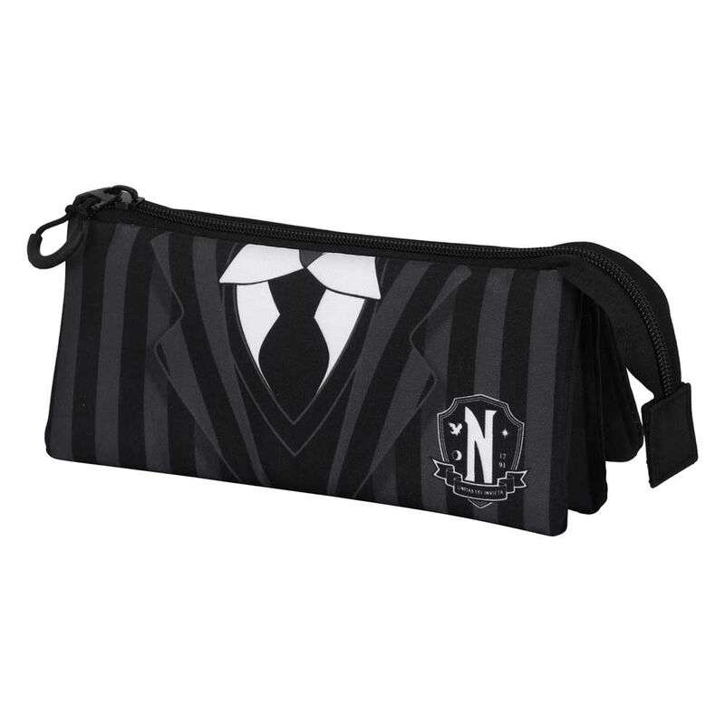 Estuche portatodo triple Miercoles Uniform lateral