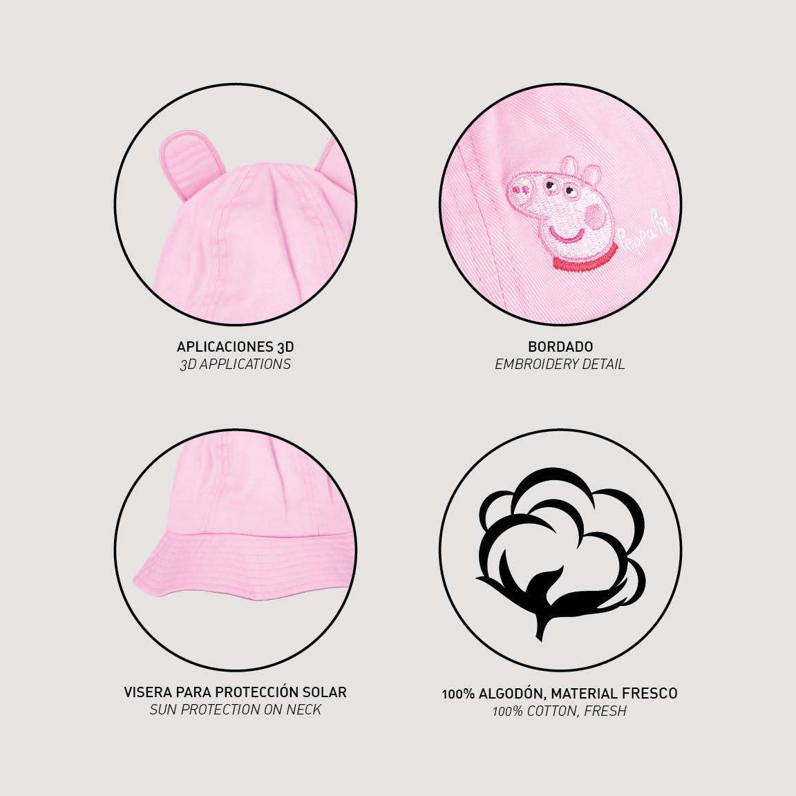 Gorro Peppa Pig detalles