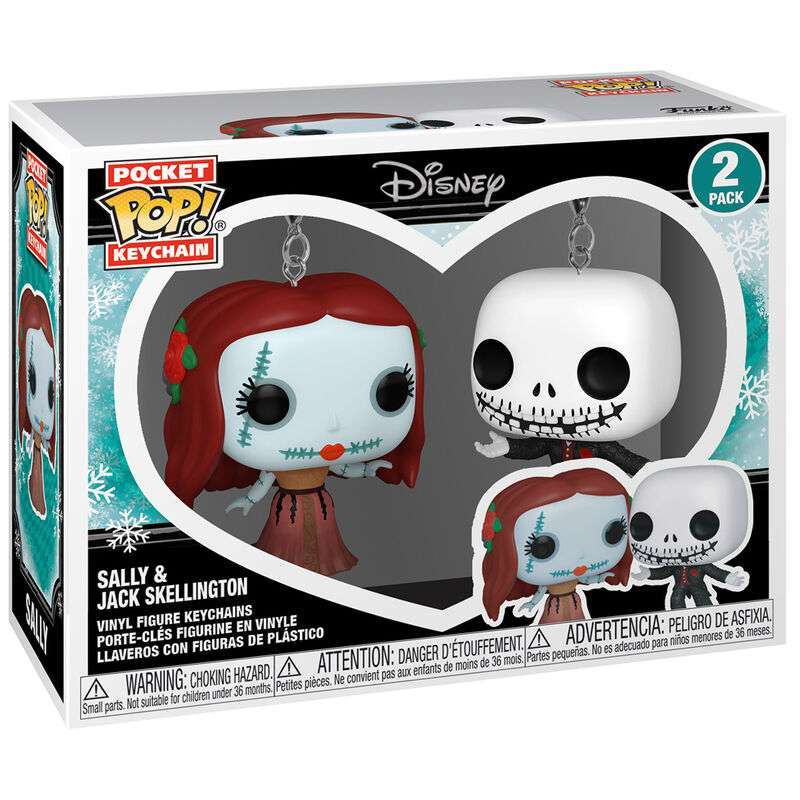 Llaveros Pocket Funko POP Disney Pesadilla Antes de Navidad Jack & Sally