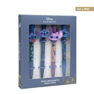Pack 4 bolígrafos Stitch Disney caja