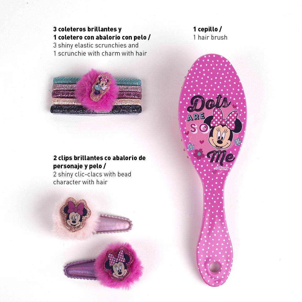Set accesorios pelo Minnie Disney contenido
