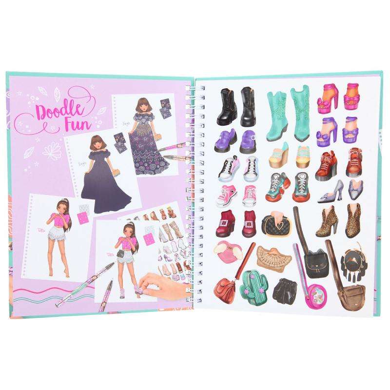 TOPModel Doodle Book de moda con rotuladores interior
