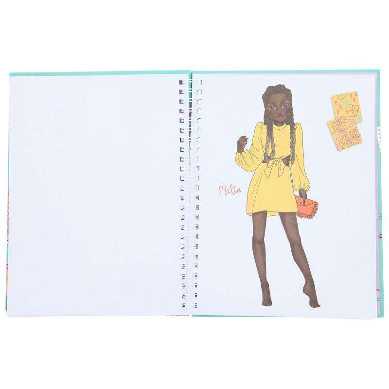 TOPModel Doodle Book de moda con rotuladores plantilla 2